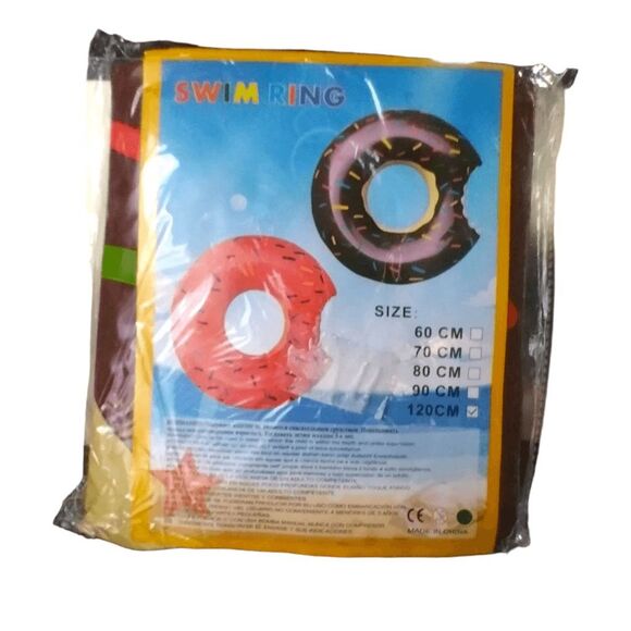 NEW XL 47" Chocolate Donut Swim Ring Pool Float 120cm - Picture 1 of 4